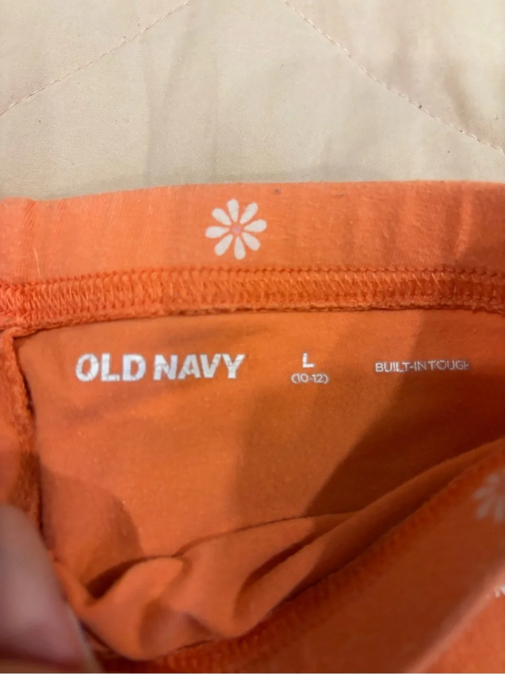 Lot of Old Navy bottoms - Orange Daisy Print & Blue Gingham Print
